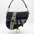 Christian Dior Saddle Bag in Navy Dior Oblique Jacquard