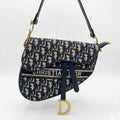 Christian Dior Saddle Bag in Blue Dior Oblique Jacquard