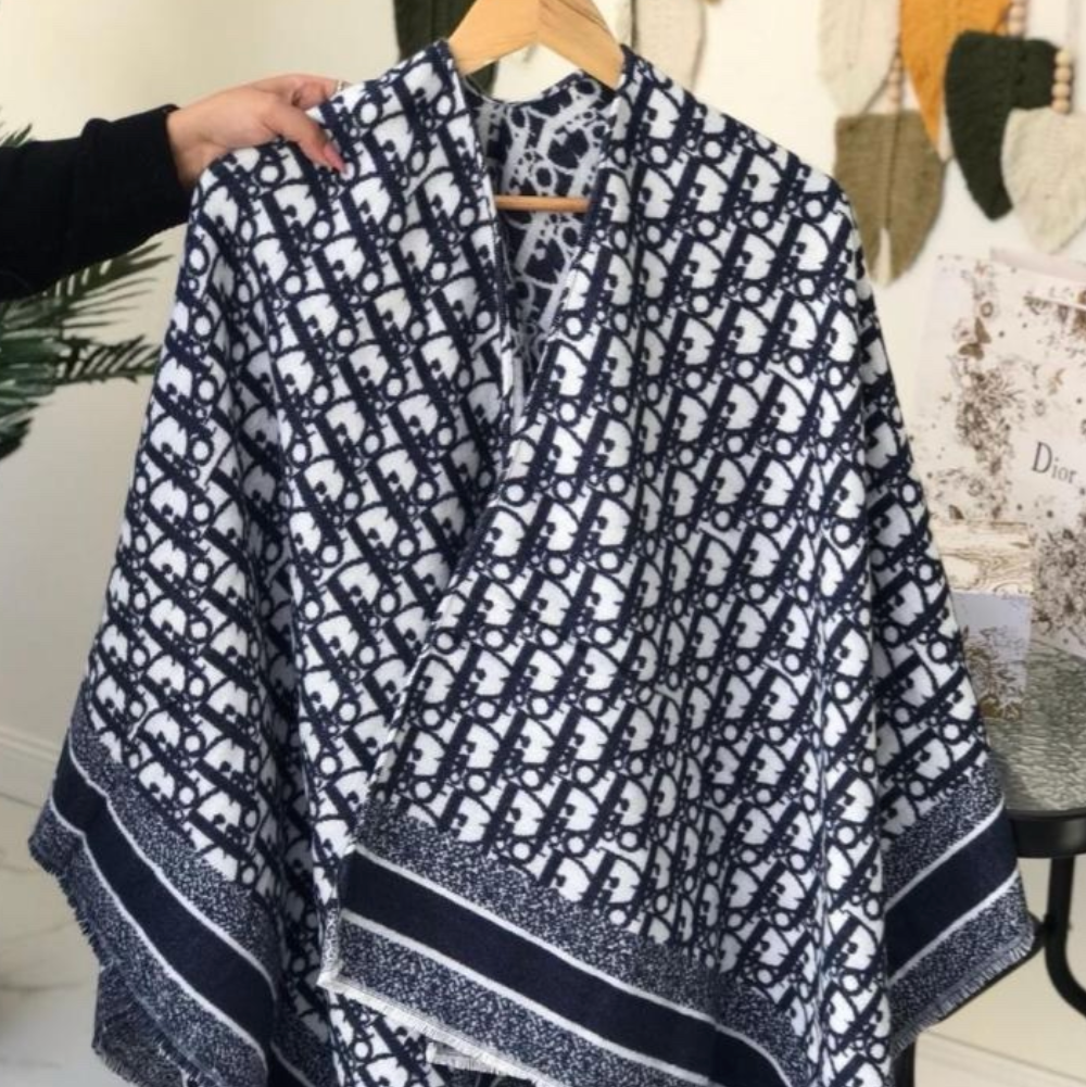 Christian Dior Oblique Jacquard Shawl/Poncho