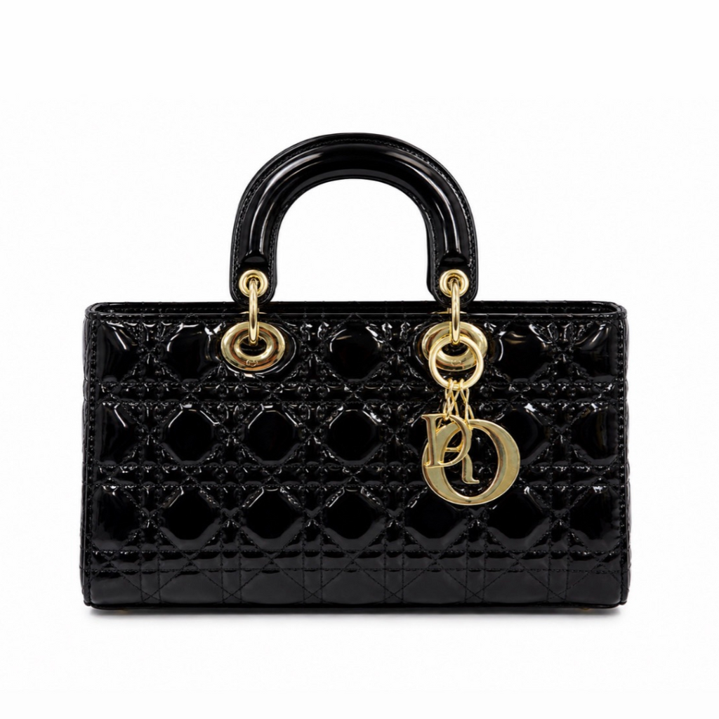 DIOR Medium Lady D-Joy Bag Metallic Cherry Red Patent Cannage