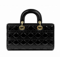 DIOR Medium Lady D-Joy Bag Metallic Cherry Red Patent Cannage