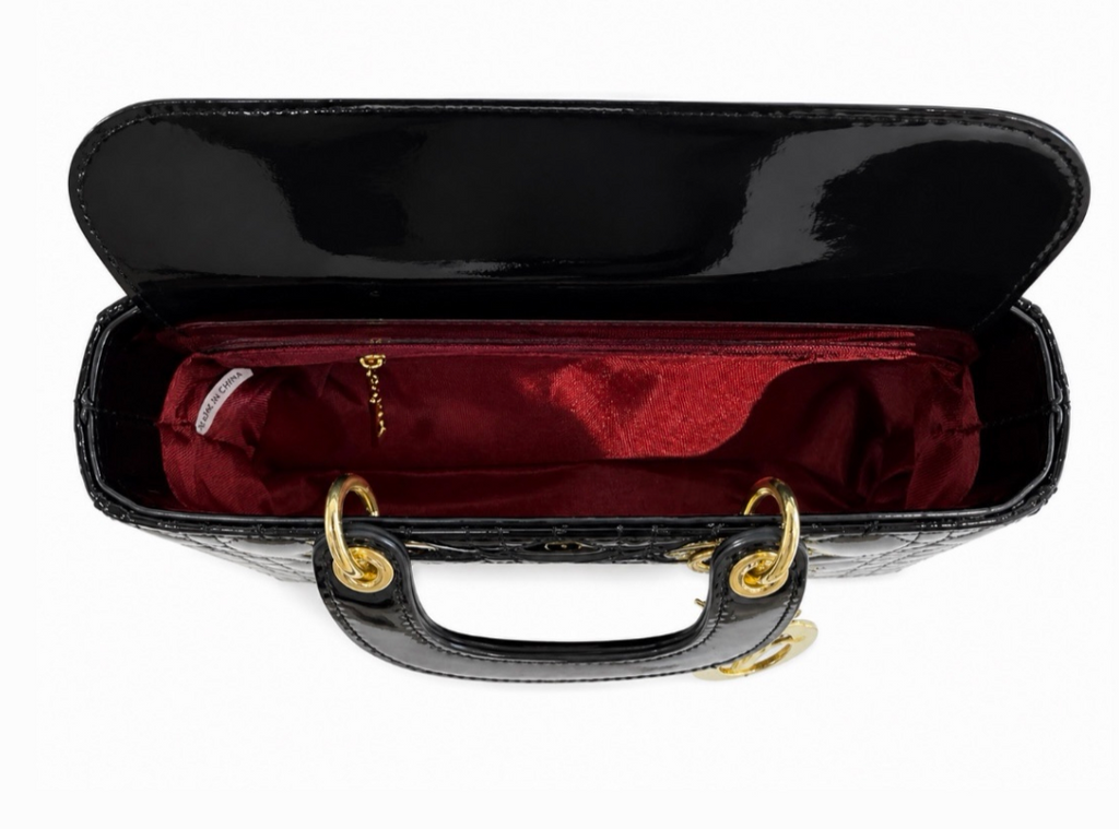 DIOR Medium Lady D-Joy Bag Metallic Cherry Red Patent Cannage