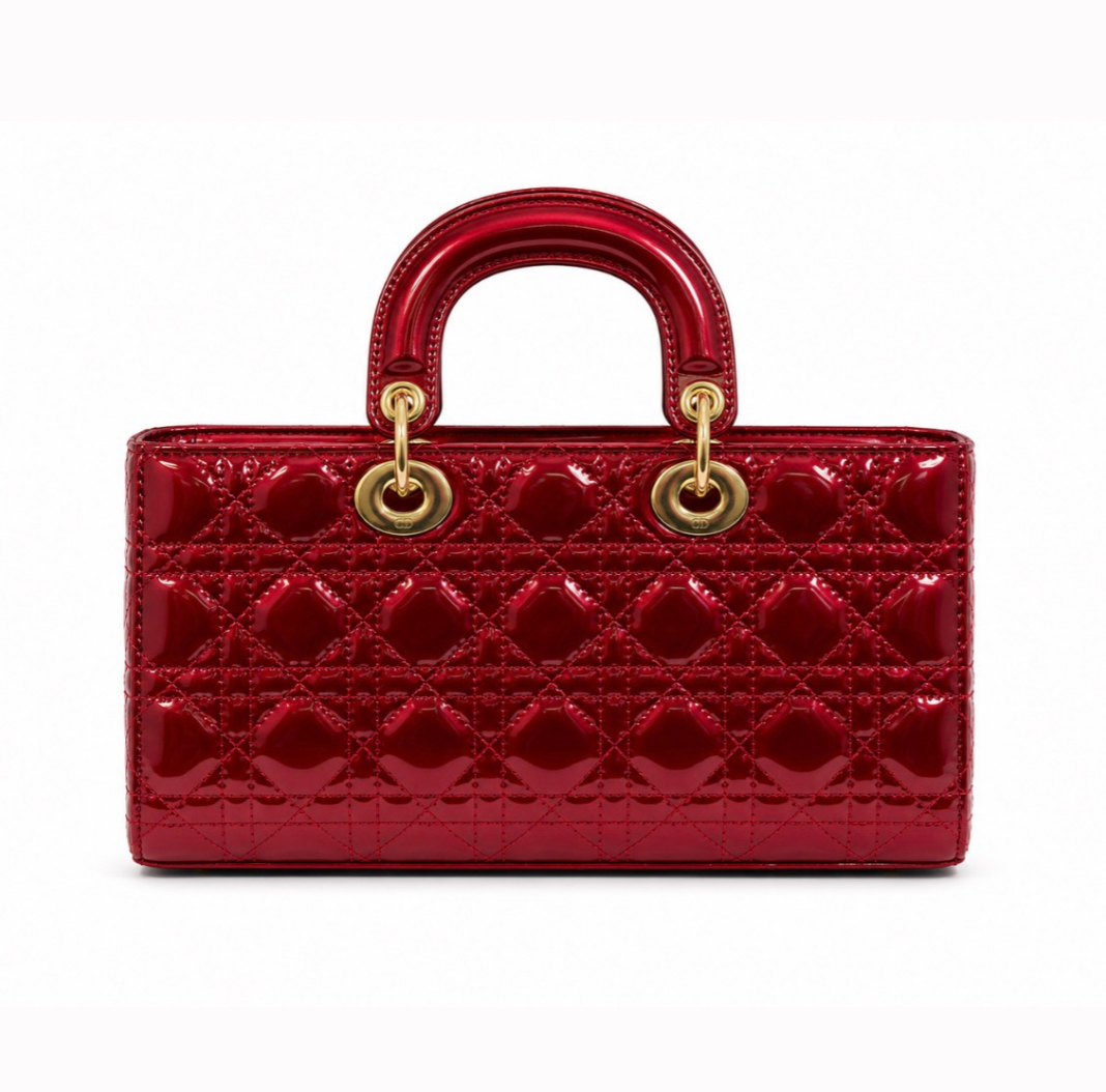 DIOR Medium Lady D-Joy Bag Metallic Cherry Red Patent Cannage